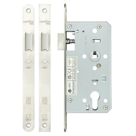 Zoo Hardware Din latch - backset 55mm - radius - Satin Stainless