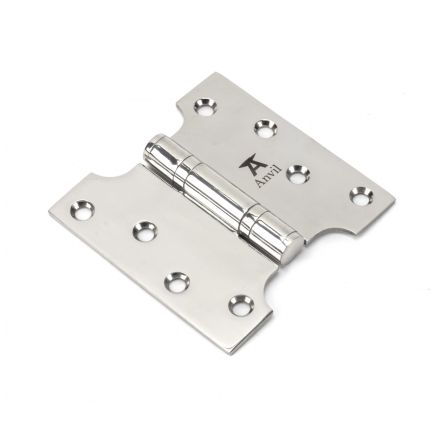 Polished SS 4" x 2" x 4" Parliament Hinge (pair)