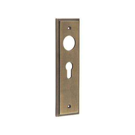 Burlington II Lever Plate Choices Euro Antique Brass - By Frelan Hardware - BUR454AB