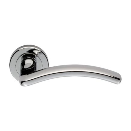 Serozzetta Design Lever On Round Rose - Polished Chrome