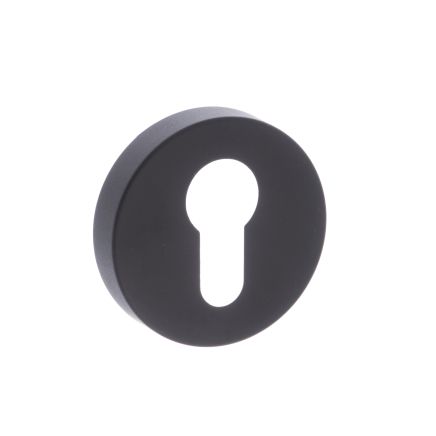 CleanTouch Anti-Bac Euro Escutcheons on Minimal Round Rose - Matt Black