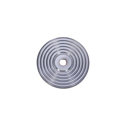 Reeded Round Backplate for Cupboard Knobs Satin Chrome