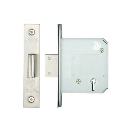 Zoo Hardware British Standard 5 Lever Deadlock - 76mm - Satin Stainless