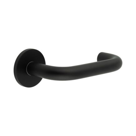 CR-106 Black Unsprung Round Rose Door Handle - By Frelan Hardware - CR-106A2MB