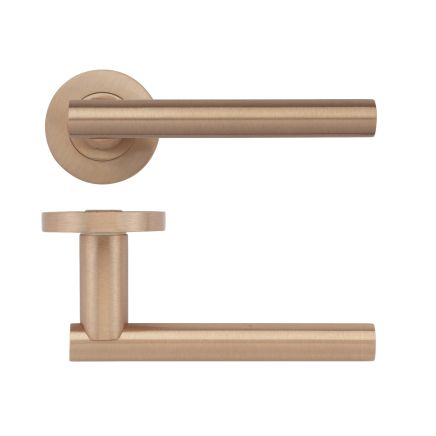 Zoo Hardware Lucca lever on round rose - Tuscan Rose Gold