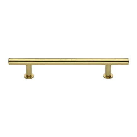 Heritage Brass Cabinet Pull T-Bar Design with 16mm Rose 203mm CTC Polished Brass Finish