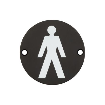 Stainless Steel Male Symbol 75mm Satin Black - By Frelan Hardware - JS102MB