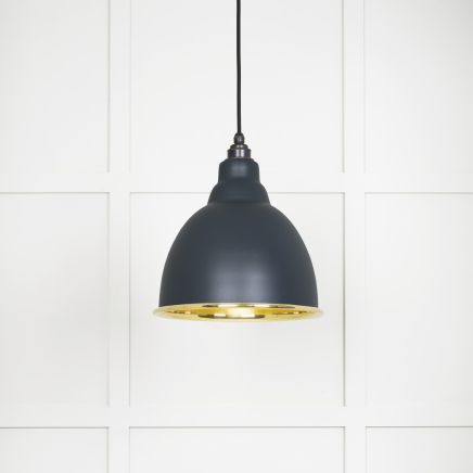 Smooth Brass Brindley Pendant in Soot