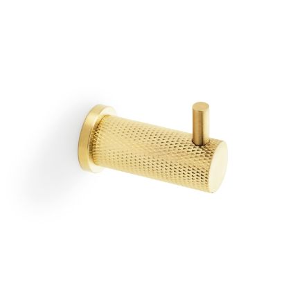 Alexander & Wilks - Brunel Diamond Knurled Coat Hook Satin Brass PVD