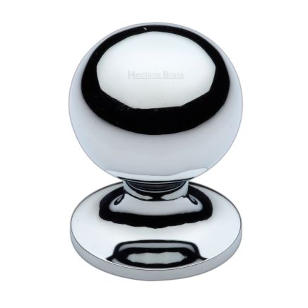 Heritage Brass Cabinet Knob Ball Design 38mm Polished Chrome finish