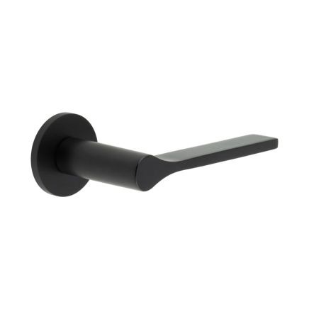 CR-105 Black Fixed Dead Round Rose Door Handle - By Frelan Hardware - CR-105A3MB