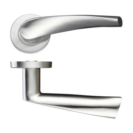 Zoo Hardware 19mm Curved Lever - Push On Rose - 52mm Dia - Grade 201 - Stainless Steel