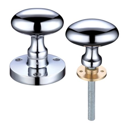 Zoo Hardware Zoo Oval Rim Knob 60.5mm rose dia - Chrome