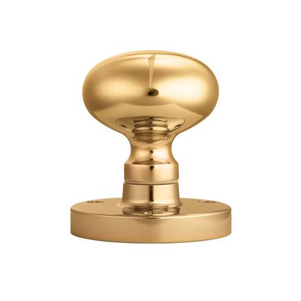 Mushroom Mortice Knob - Polished Brass