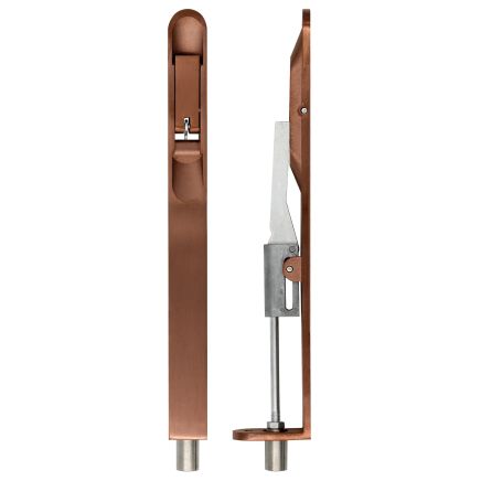 Zoo Hardware Lever action flush bolt - 20 x 200mm - radius - Bronze