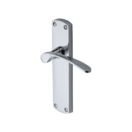 Heritage Brass Door Handle Lever Latch Diplomat Design Polished Chrome finish