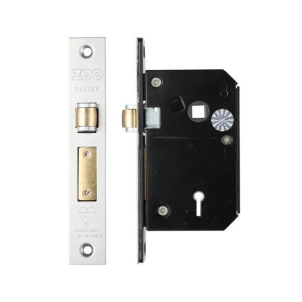 Zoo Hardware British Standard 5 Lever Roller Sashlock - 67mm - Chubb Retro Fit 3K74 - Satin Stainless