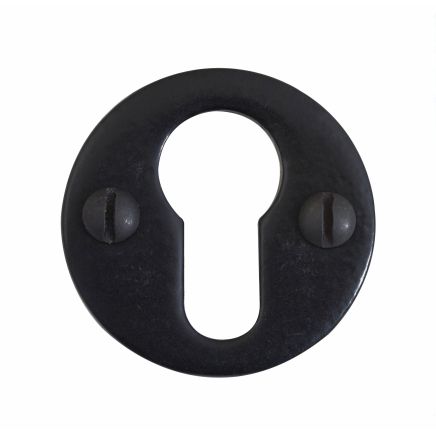 Round Euro Escutcheon - Flat Black