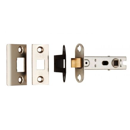 Square Tubular Latch Bolt Through 76mm - Nickel Plate
