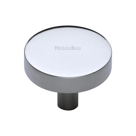 Heritage Brass Cabinet Knob Disc Design 38mm Polished Chrome finish