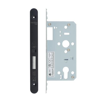 Zoo Hardware 2 Piece - DIN euro deadlock - backset 55mm - radius - Black