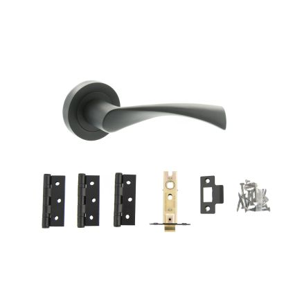 Atlantic Colorado Dorpac (2.5" Latch, 3"x2" Hingesx3) - Matt Black