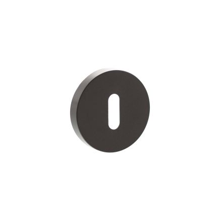 Senza Pari Key Escutcheons on Minimal Round Rose - Urban Dark Bronze