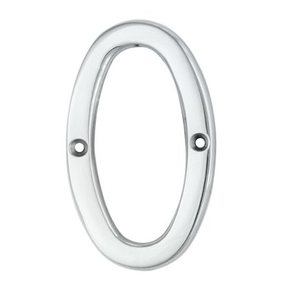 Numerals (0-9) Number 0 - Polished Chrome
