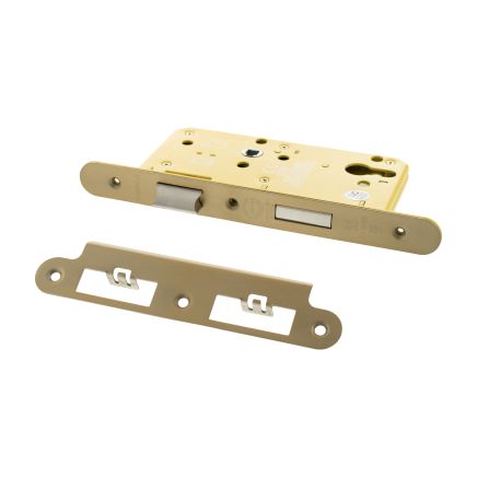 Atlantic DIN Radius Heavy Duty Euro Profile Sashlock Double Throw 60mm backset - Satin Brass