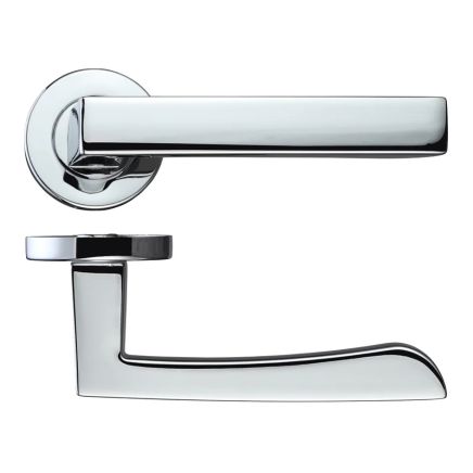 Zoo Hardware Mensa lever on round rose - Polished Chrome