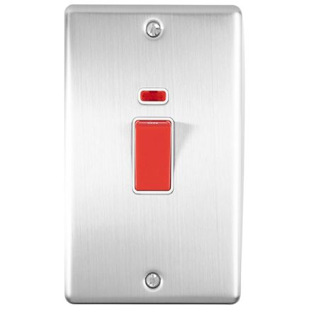 Eurolite Enhance Decorative 45Amp Switch with Neon Indicator Satin Stainless Steel