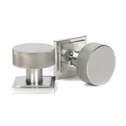 Satin Marine SS (316) Brompton Mortice/Rim Knob Set (Square)