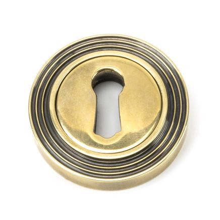 Aged Brass Round Escutcheon (Beehive)