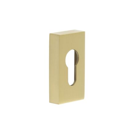 CRES Rectangular Satin Brass Euro Escutcheon - By Frelan Hardware - CRES404SB
