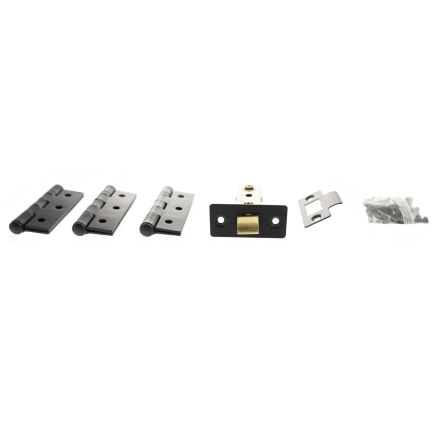 Atlantic Latch Pack [CE] 3" (Latch x1) + 3"x2" (Hinge x3) - Matt Black