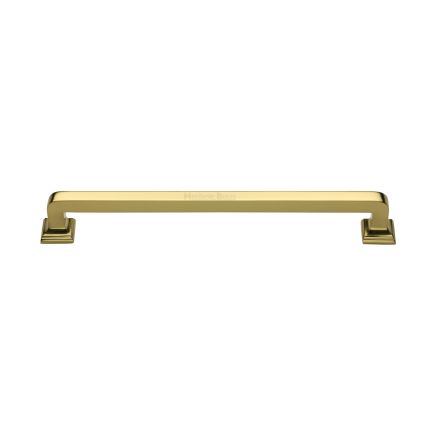 Heritage Brass Door Pull Handle Square Vintage Design 338mm&nbsp;Polished Brass Finish