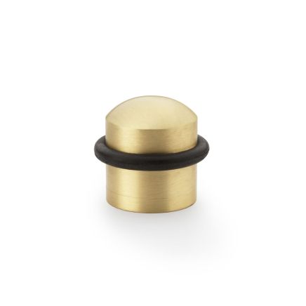 Alexander & Wilks - Dome Top Floor Mounted Door Stop -  Satin Brass