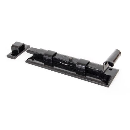 Black 6" Straight Door Bolt