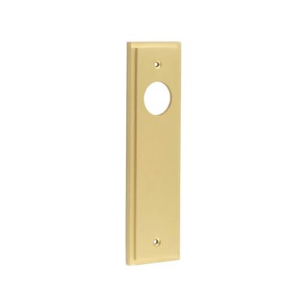 Burlington II Lever Plate Choices Latch Satin Brass - By Frelan Hardware - BUR450SB