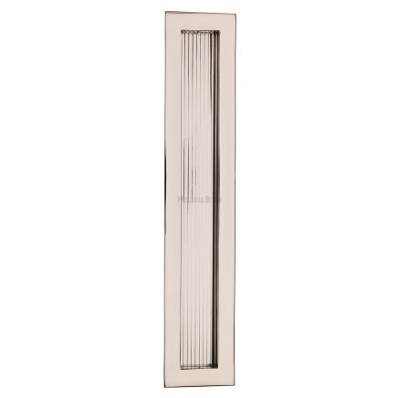 Reeded Rectangular Flush Pull 300 x 58mm Polished Nickel finish