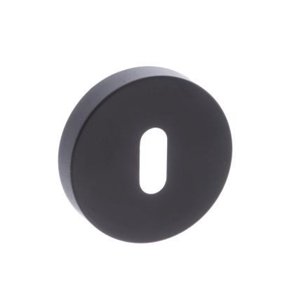 Forme Key Escutcheons on Minimal Round Rose - Matt Black