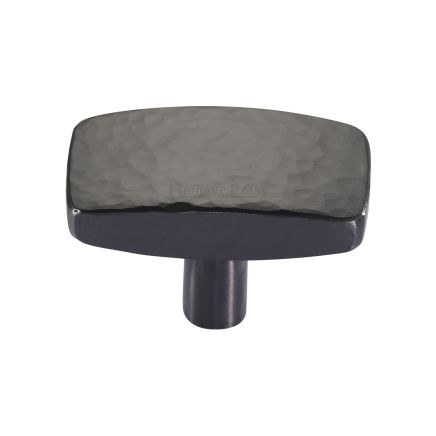 Heritage Brass Cabinet Knob Rectangular Hammered Design 41mm Matt Bronze finish