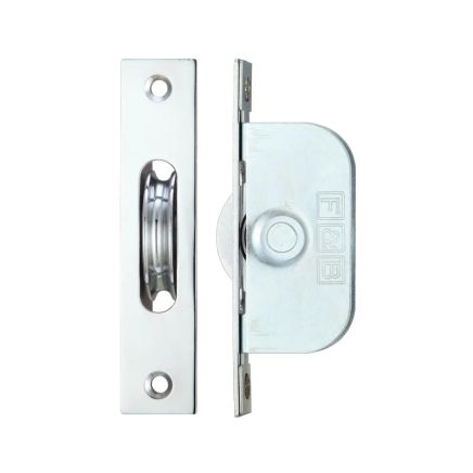 Zoo Hardware Brass Ball Bearing Pulleys - 1 3/4" Square Forend - Polished Chrome
