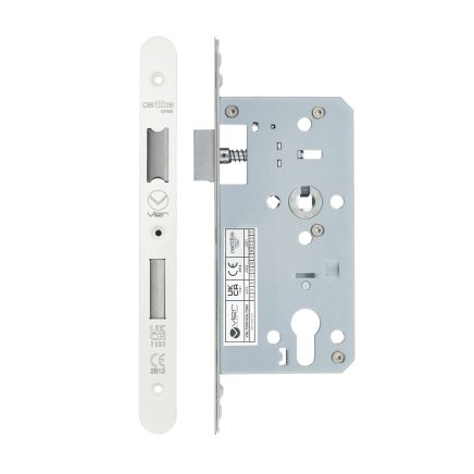 Zoo Hardware 2 Piece - DIN euro sashlock - 72mm c/c - backset 55mm - radius - White