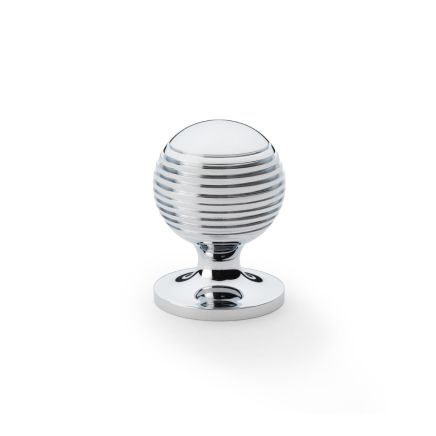 Alexander & Wilks - Caesar Cupboard Knob on Round Rose - Polished Chrome - 32mm