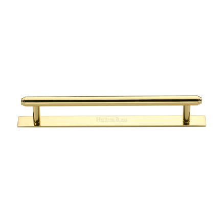 Heritage Brass Cabinet Pull Step Design with Plate 160mm CTC Polished Brass Finish