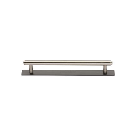 Heritage Brass Cabinet Pull Step Design with Plate 96mm CTC Matt Bronze/Satin Nickel Finish