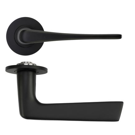 Zoo Hardware Como Lever on 4mm Round Slim Sprung Rose - Black