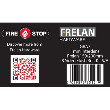 Kit for 150 & 200mm Flushbolts 1mm 30 Minute - By Frelan Hardware - GRA7