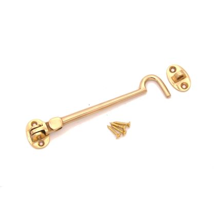 Silent Cabin Hook 6" - 150mm Polished Brass